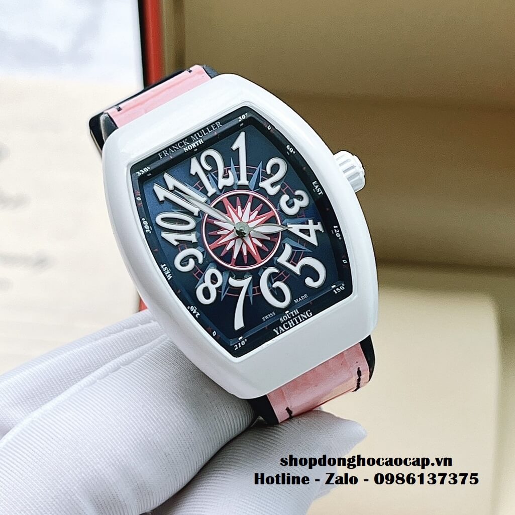 Đồng Hồ Franck Muller V32 ABF Siêu Cấp 1:1 Nữ Dây Da Silicon Hồng