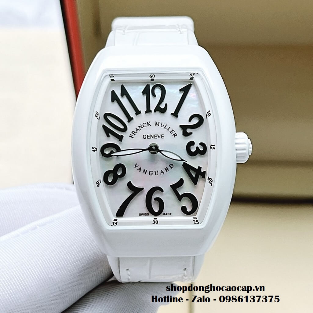 Đồng Hồ Franck Muller V32 ABF Siêu Cấp 1:1 Nữ Dây Da Silicon Trắng