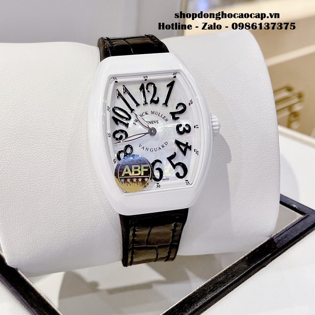 Đồng Hồ Franck Muller V32 ABF Siêu Cấp 1:1 Nữ Dây Da Silicon Đen Mặt Trắng