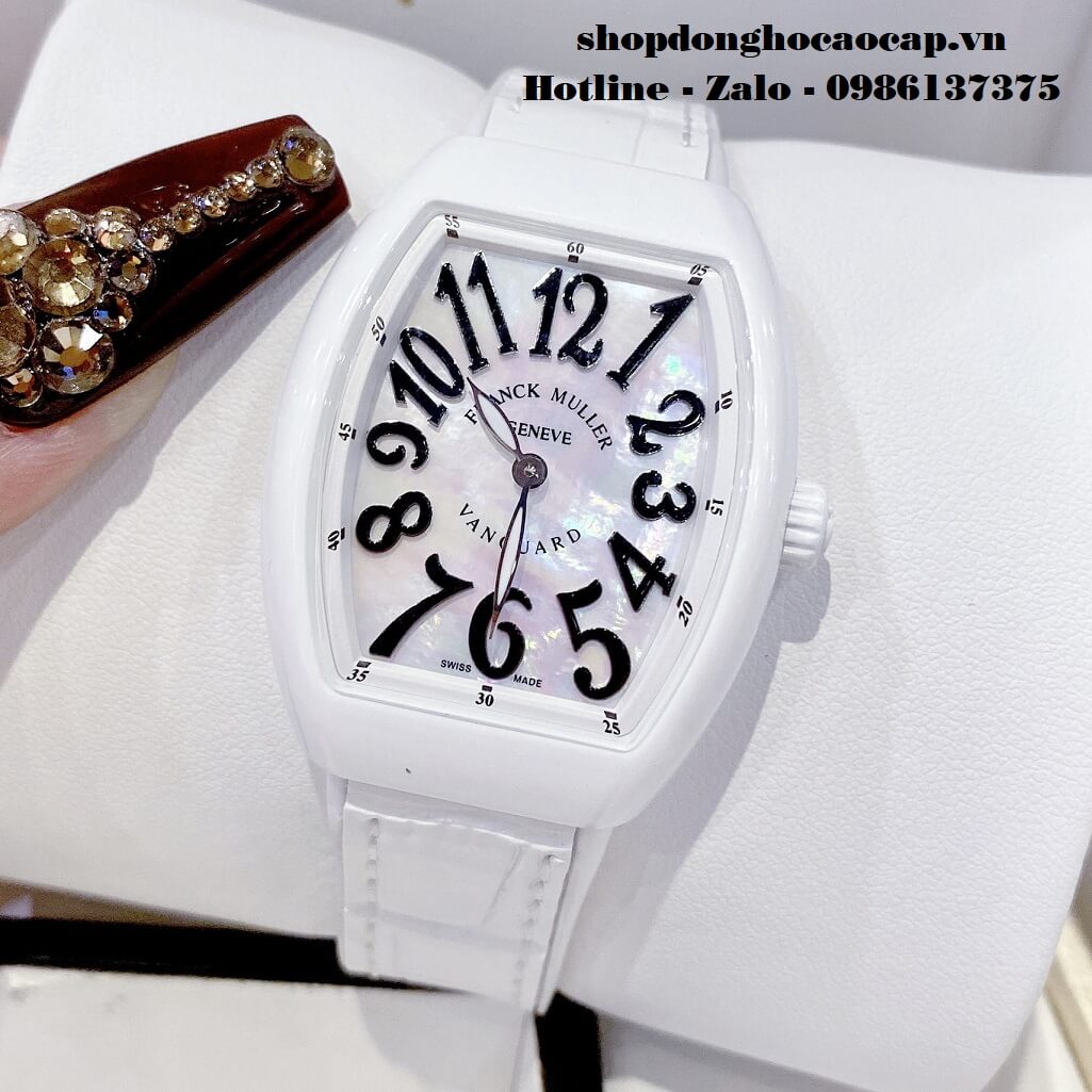 Đồng Hồ Franck Muller V32 ABF Siêu Cấp 1:1 Nữ Dây Da Silicon Trắng