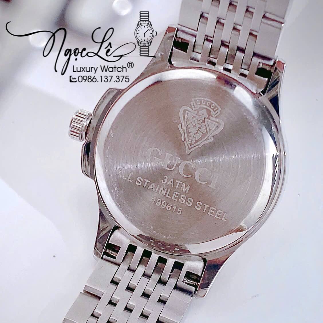 Đồng Hồ Nữ Gucci G-Timeless Pink Dây Kim Loại Silver Mặt Hồng Size 27mm YA126566