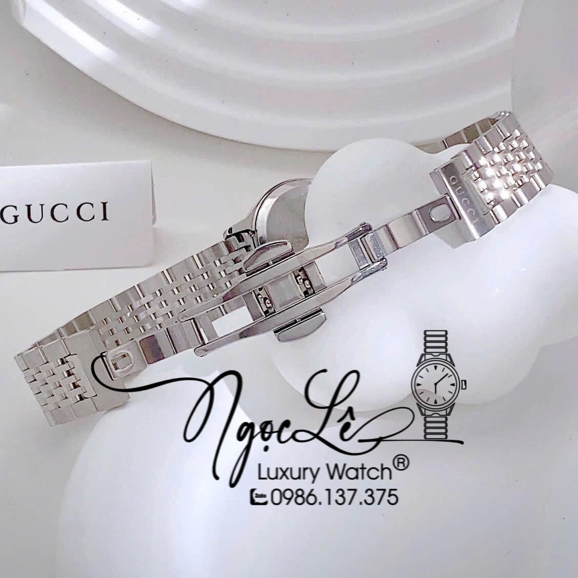 Đồng Hồ Nữ Gucci G-Timeless Pink Dây Kim Loại Silver Mặt Hồng Size 27mm YA126566