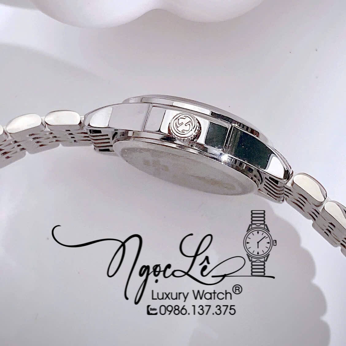 Đồng Hồ Nữ Gucci G-Timeless Pink Dây Kim Loại Silver Mặt Hồng Size 27mm YA126566