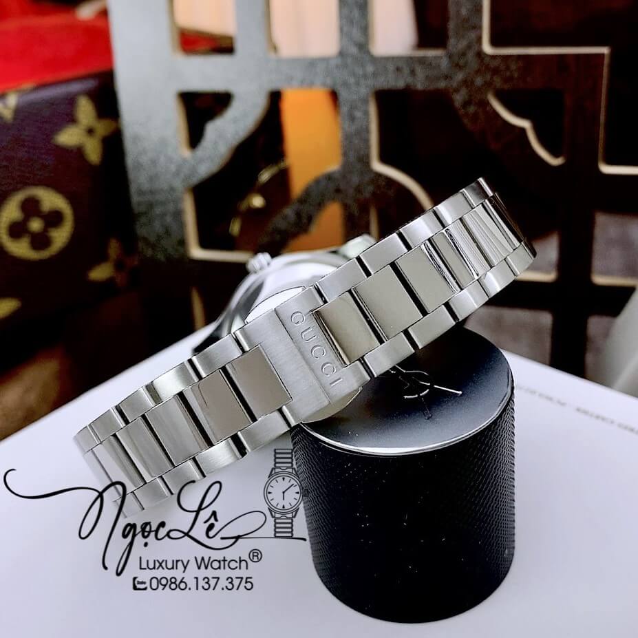 Đồng Hồ Nữ Gucci G-Timeless YA1265031 Dây Kim Loại Màu Bạc Mặt Trắng Size 30mm