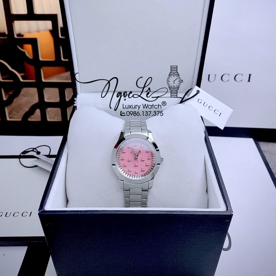 Đồng Hồ Nữ Gucci G-Timeless YA1265033 Dây Kim Loại Màu Bạc Size 30mm