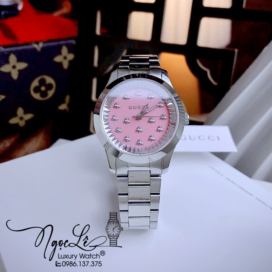 Đồng Hồ Nữ Gucci G-Timeless YA1265033 Dây Kim Loại Màu Bạc Size 30mm