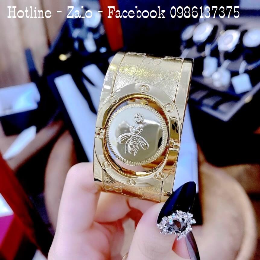 Đồng Hồ Gucci Twirl Nữ Dáng Lắc Tay Màu Vàng Gold Cao Cấp Size 23mm