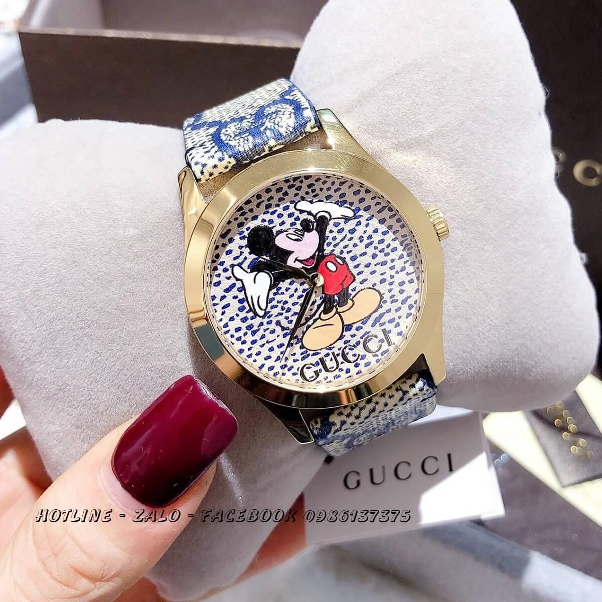 Đồng Hồ Gucci Disney Nữ Dây Da Xanh Gold 37mm – Shop Đồng Hồ Cao Cấp