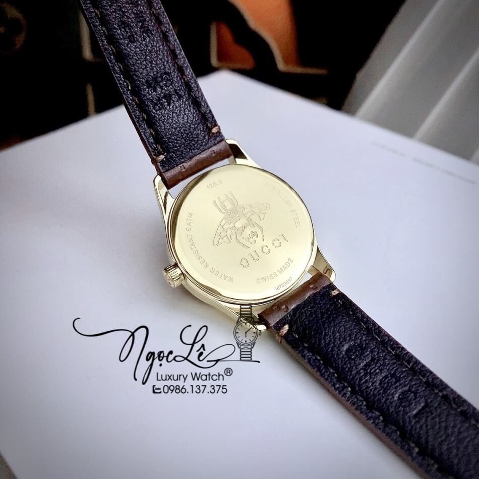 Đồng Hồ Nữ Gucci G-Timeless Dây Da Nâu Size 27mm Siêu Cấp