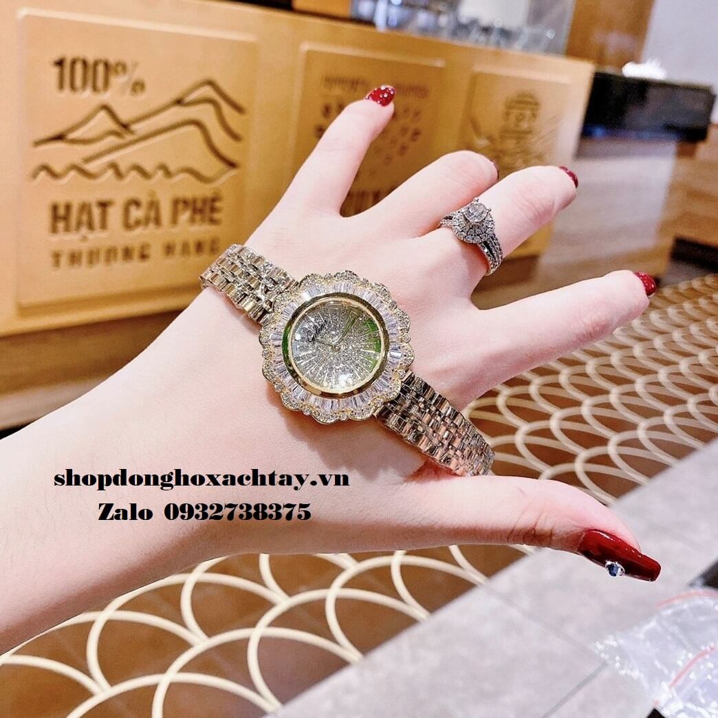 Đồng Hồ Nữ Gulena Vàng Mặt Hoa Chính Hãng 36mm