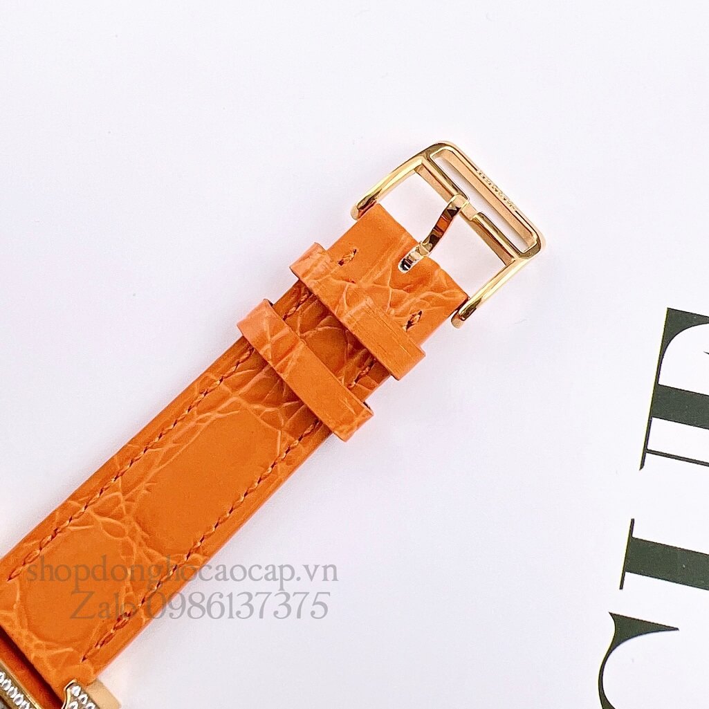 Đồng Hồ Hermes Heure H Nữ Siêu Cấp Dây Da Màu Cam 26x26mm