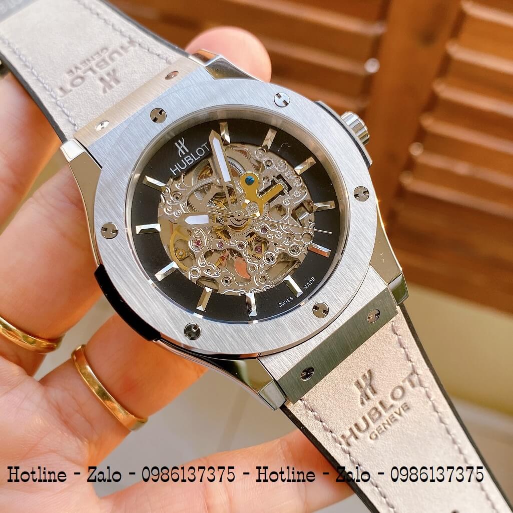 Đồng Hồ Nam Hublot Automatic Silicon Xám Đen 42mm