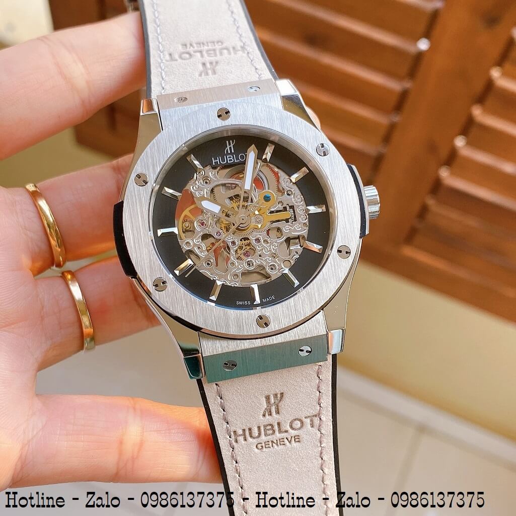 Đồng Hồ Nam Hublot Automatic Silicon Xám Đen 42mm