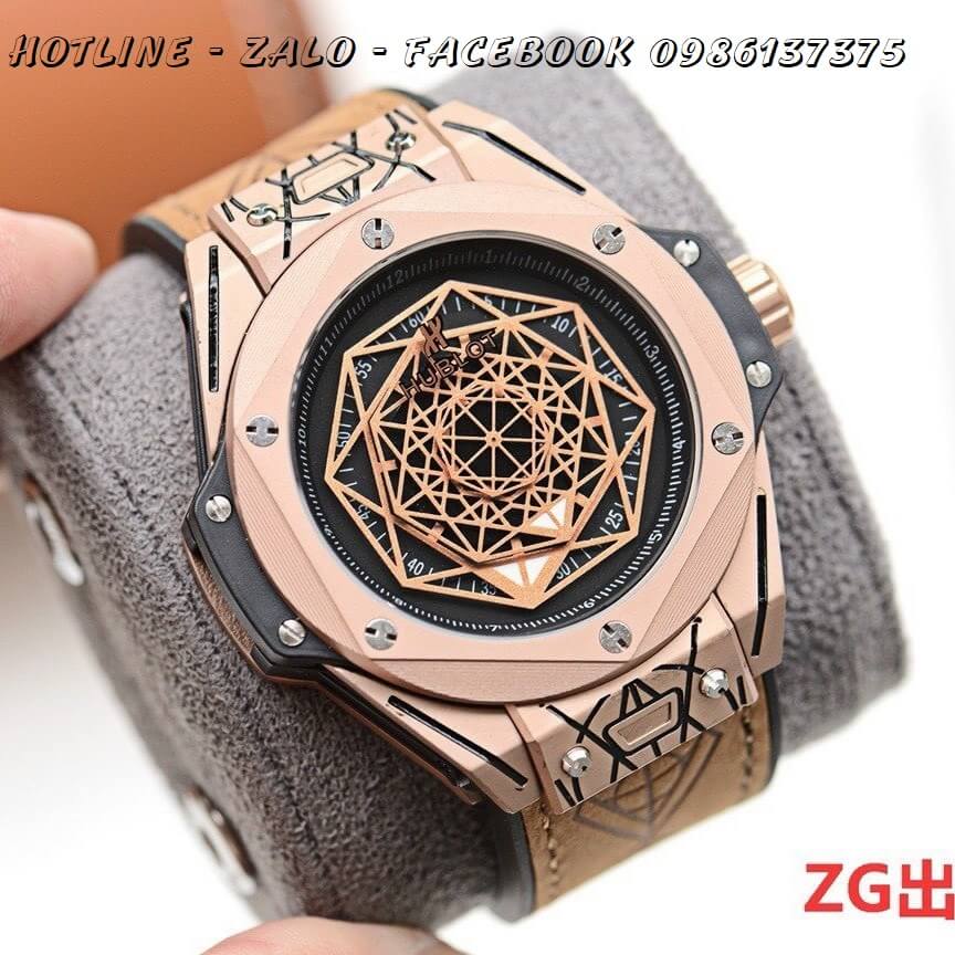 Đồng Hồ Nam Hublot Big Bang Automatic Da Silicon Nâu 45mm