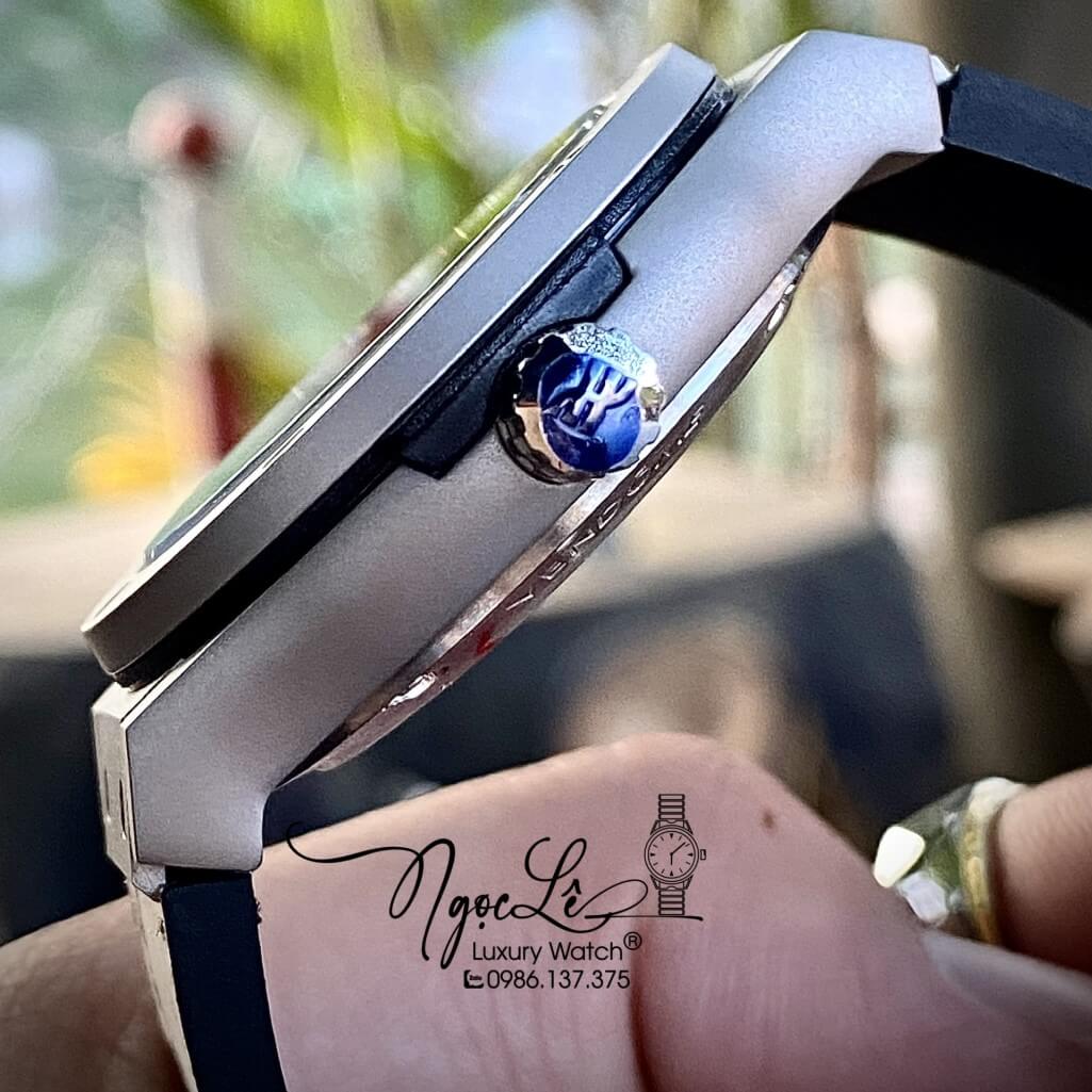 Đồng Hồ Nam Hublot Automatic Dây Da Silicon Màu Xám Mặt Trơn Size 42mm