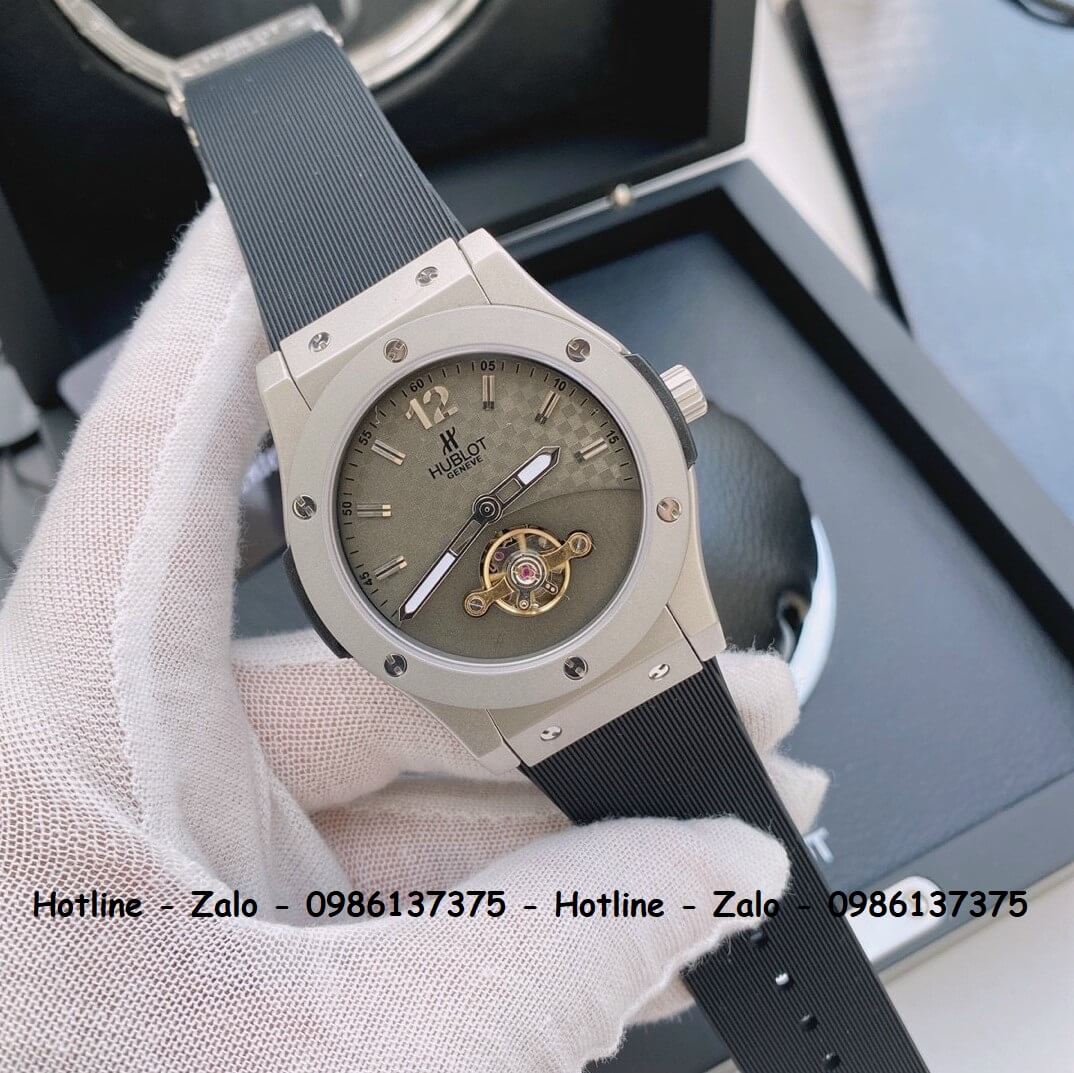 Đồng Hồ Hublot Automatic Nam Siêu Cấp Dây Silicon Đen 42mm