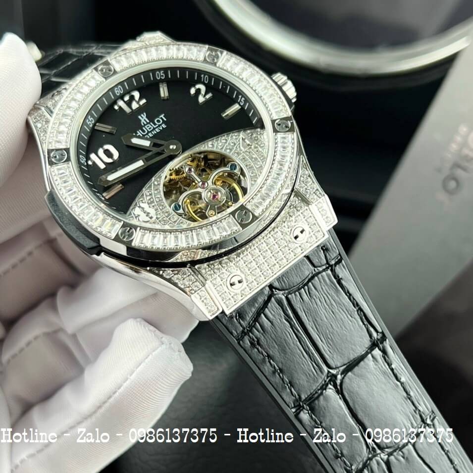 Đồng Hồ Hublot Fusion Diamond Automatic Nam 42mm - Silver Mặt Đen