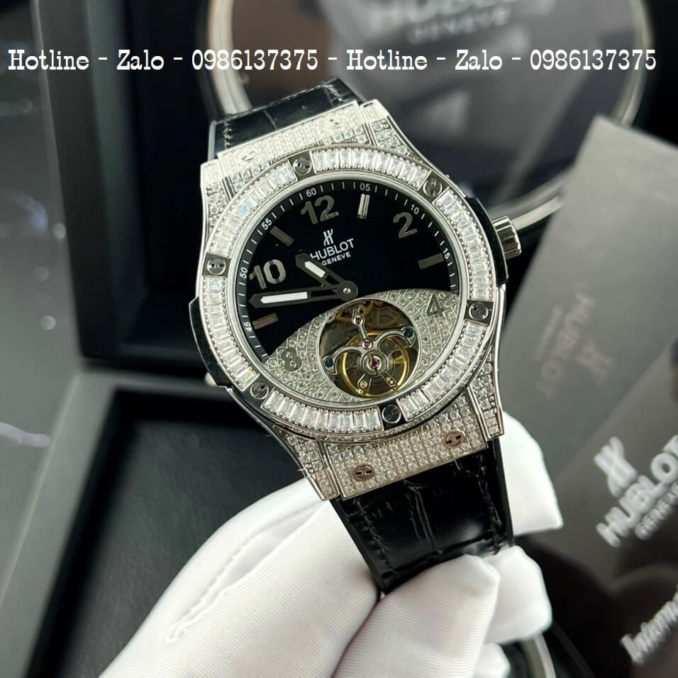 Đồng Hồ Hublot Fusion Diamond Automatic Nam 42mm - Silver Mặt Đen