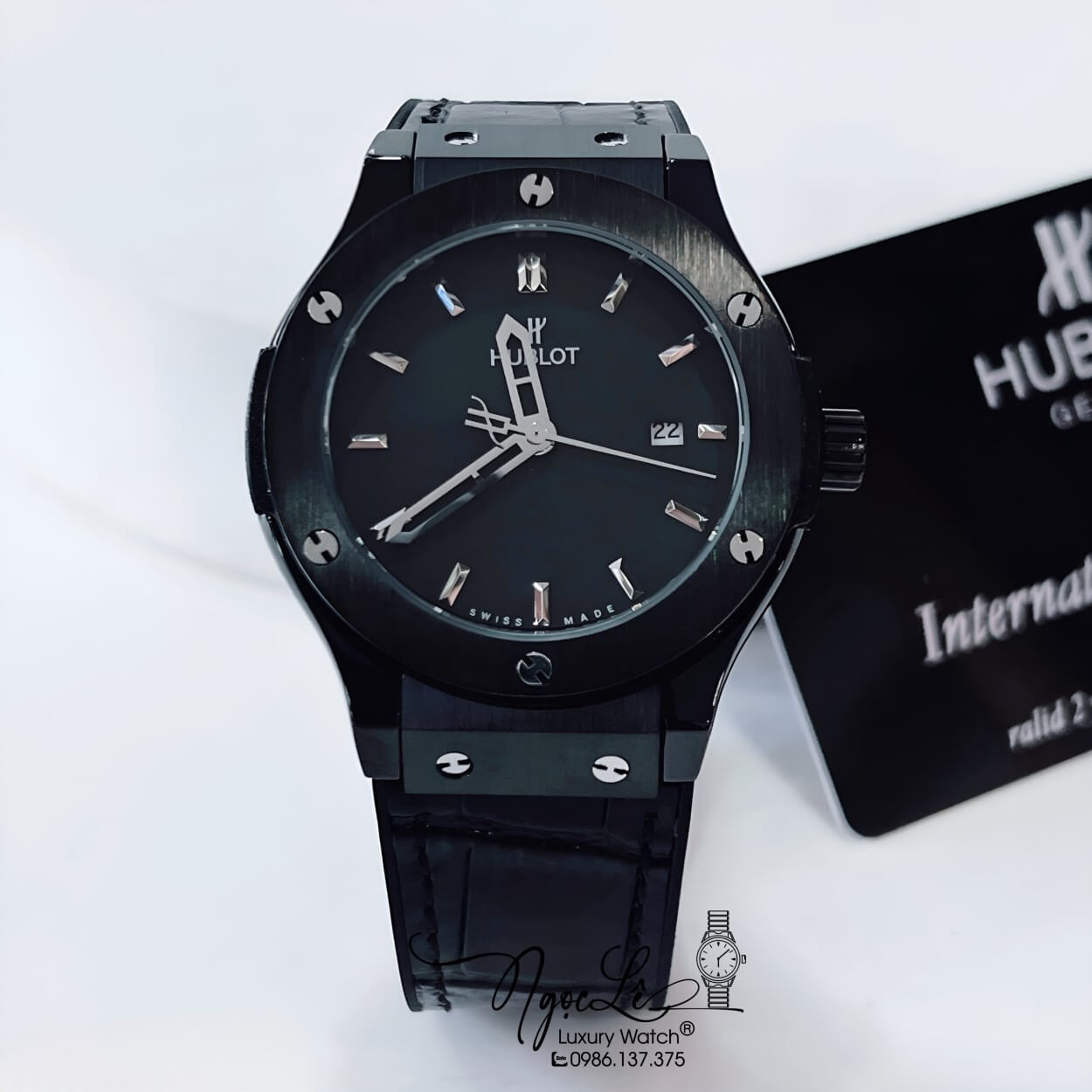 Đồng Hồ Hublot Classic Fusion Nam Máy Pin Dây Silicon Đen Vỏ Đen Size 38mm