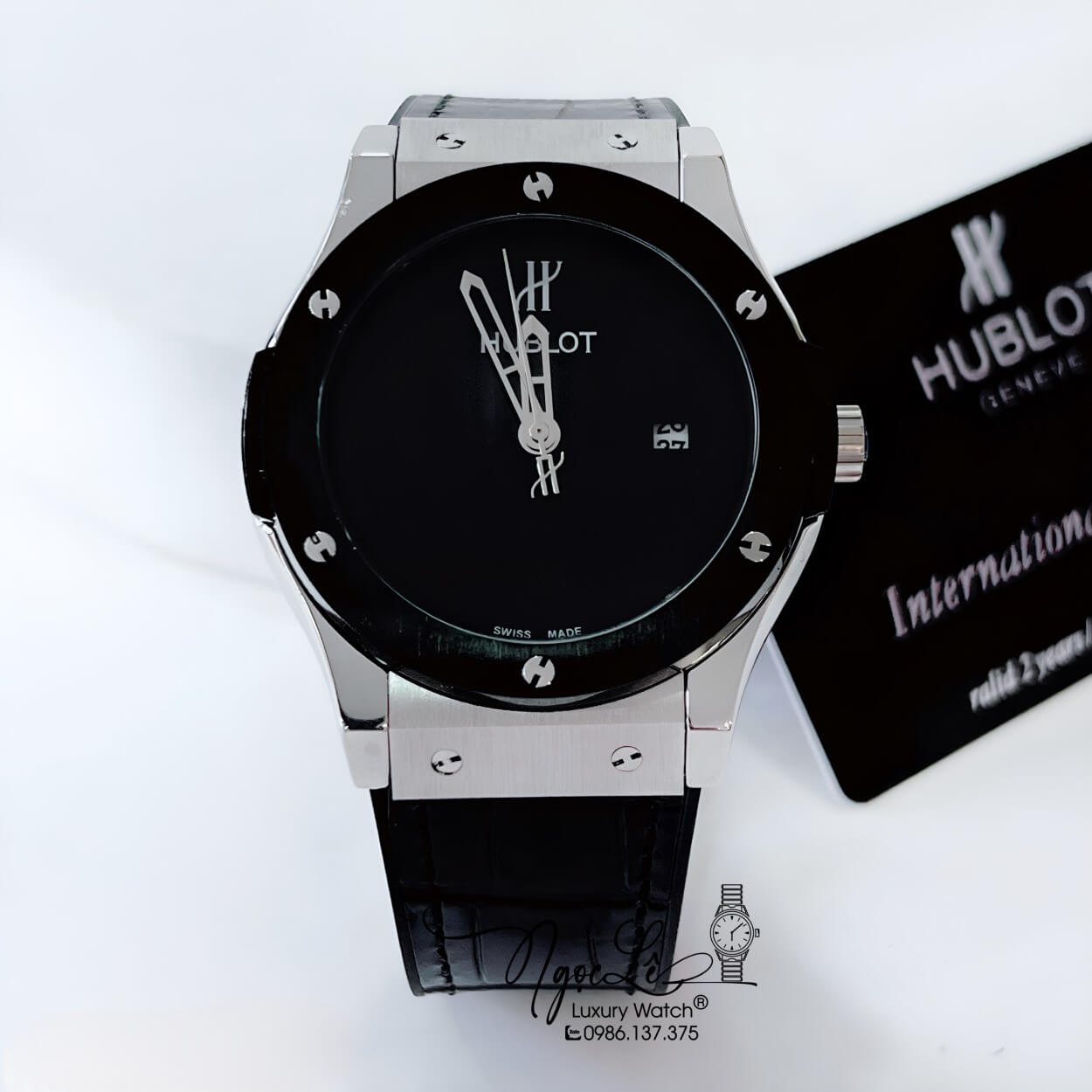 Đồng Hồ Hublot Classic Fusion Nam Máy Pin Dây Da Silicon Đen Vỏ Đen Size 42mm