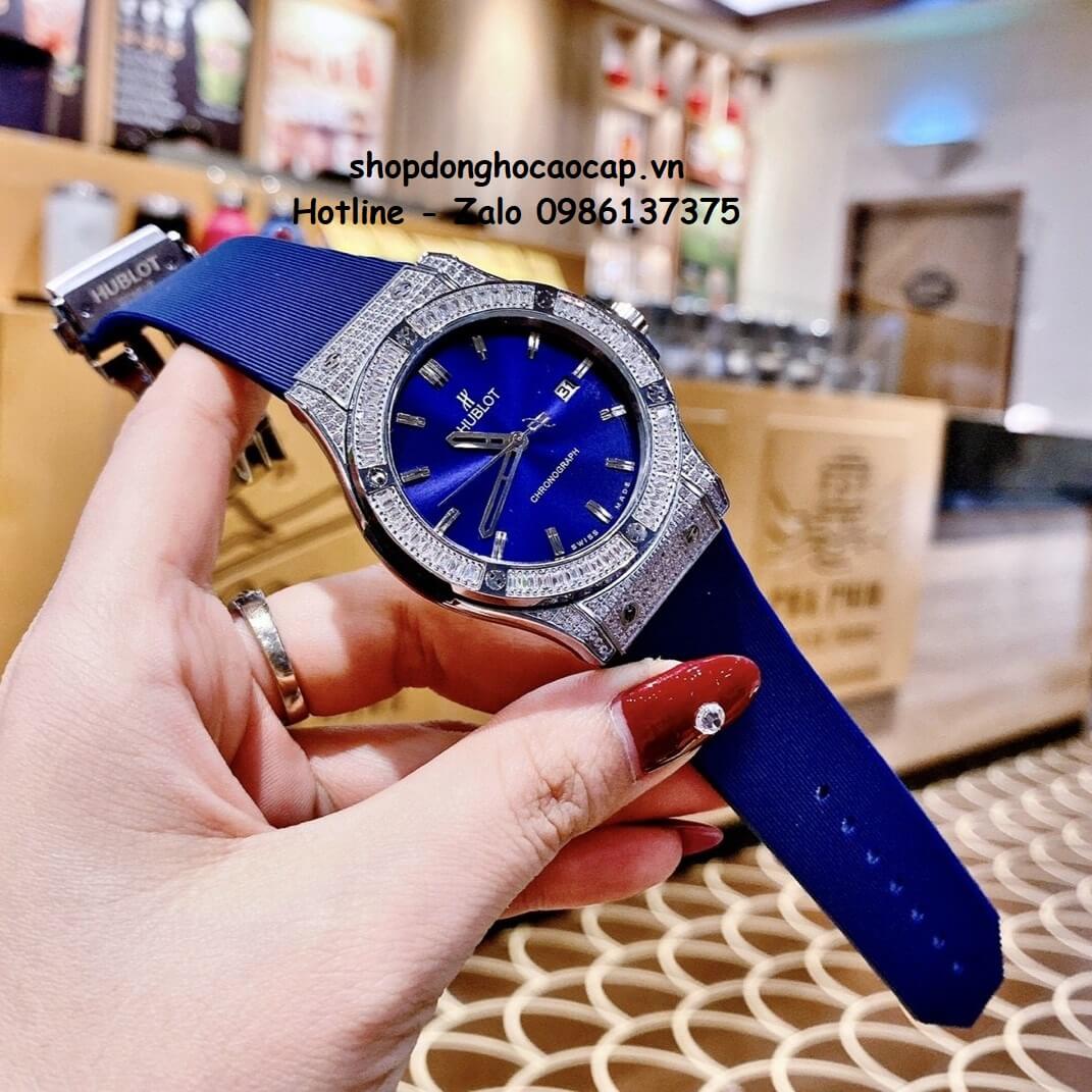 Đồng Hồ Cặp Hublot Classic Fusion Quartz - Dây Silicon Xanh Dương