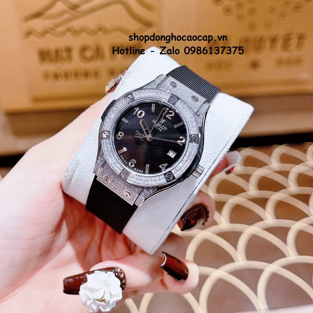 Đồng Hồ Cặp Hublot Classic Fusion Quartz - Dây Silicon Đen Mặt Số Đen