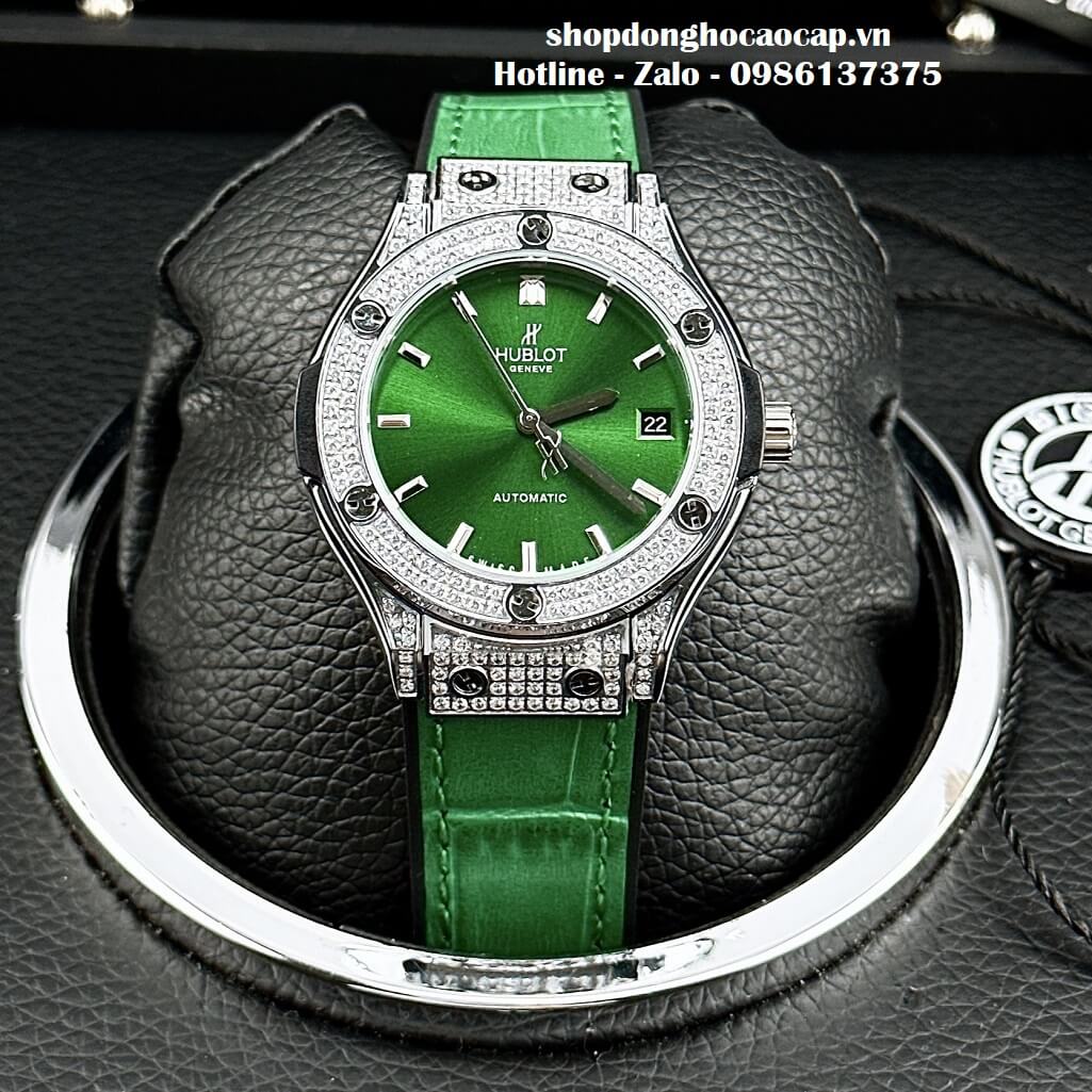 Đồng Hồ Hublot Classic Fusion Automatic Nữ Màu Xanh Lá 34mm - Đính Đá