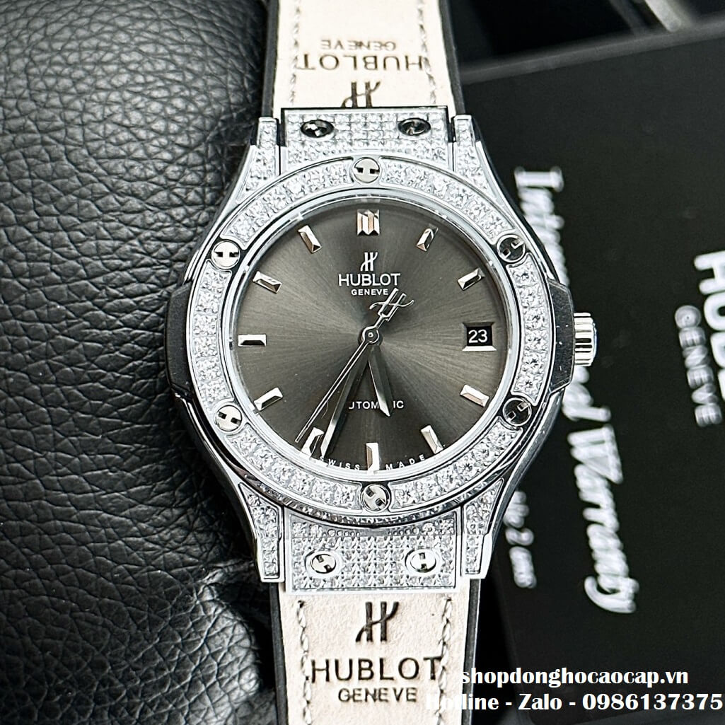 Đồng Hồ Hublot Classic Fusion Automatic Nữ Màu Xám 34mm - Đính Đá