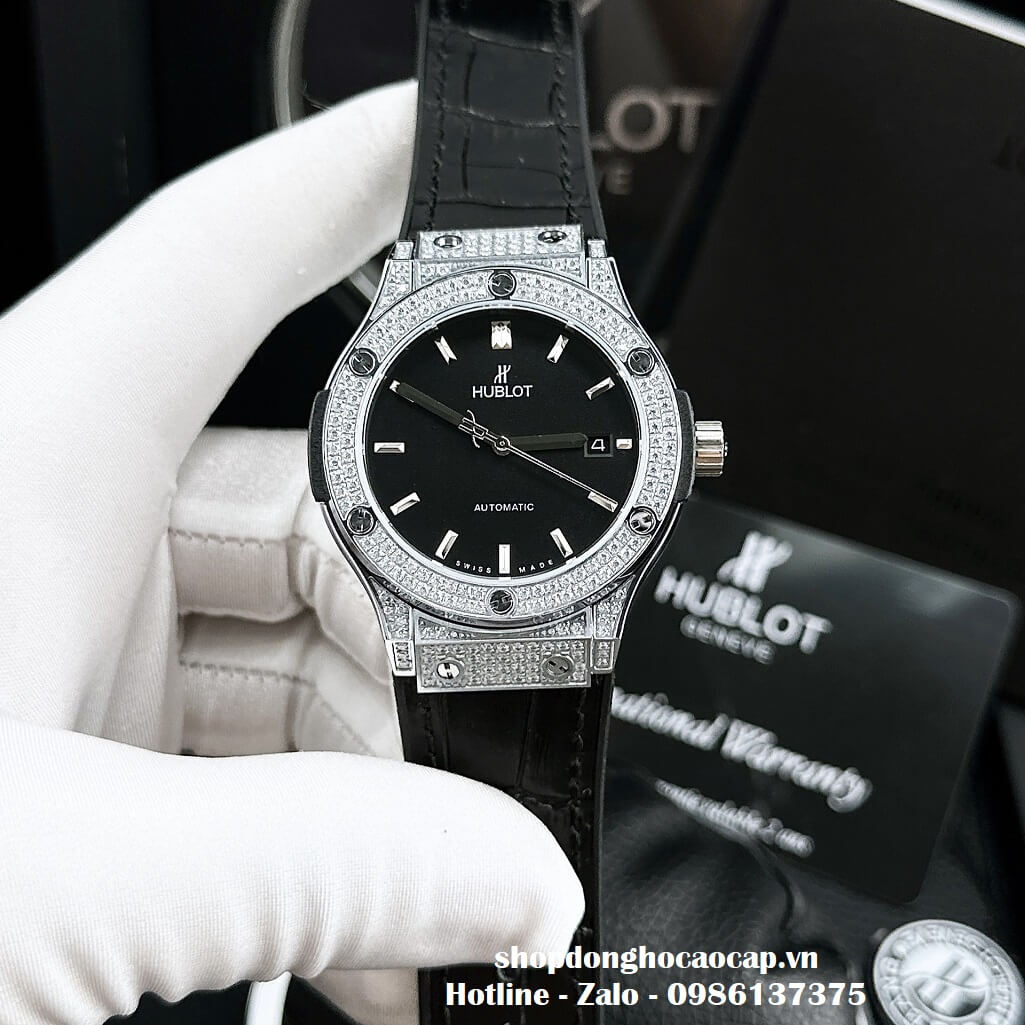 Đồng Hồ Hublot Classic Fusion Automatic Nữ Màu Đen 34mm - Đính Đá