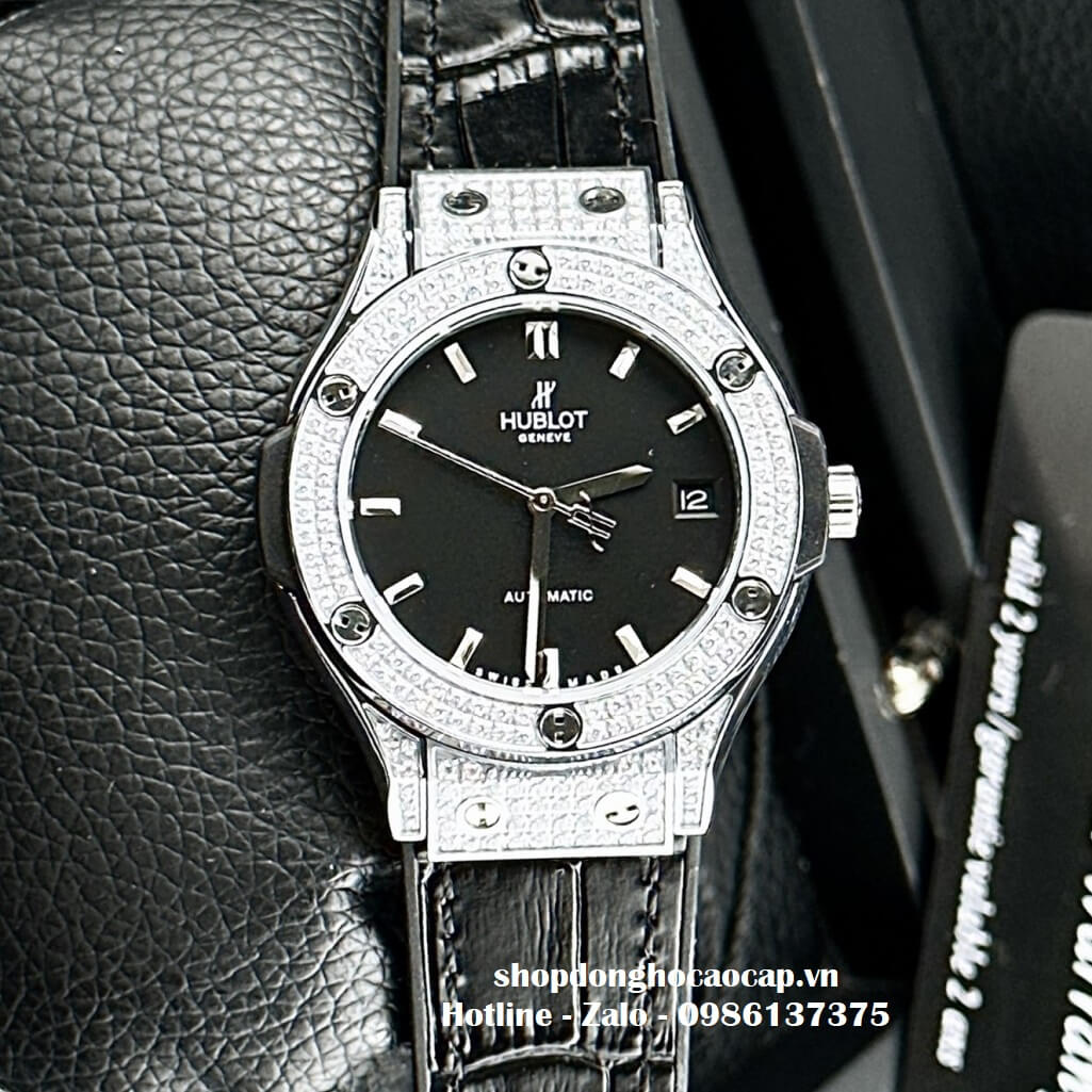 Đồng Hồ Hublot Classic Fusion Automatic Nữ Màu Đen 34mm - Đính Đá