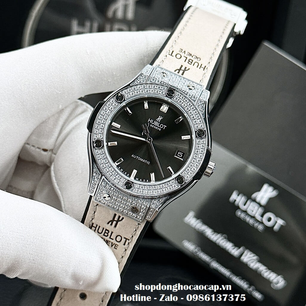 Đồng Hồ Hublot Classic Fusion Automatic Nữ Màu Xám 34mm - Đính Đá Mịn