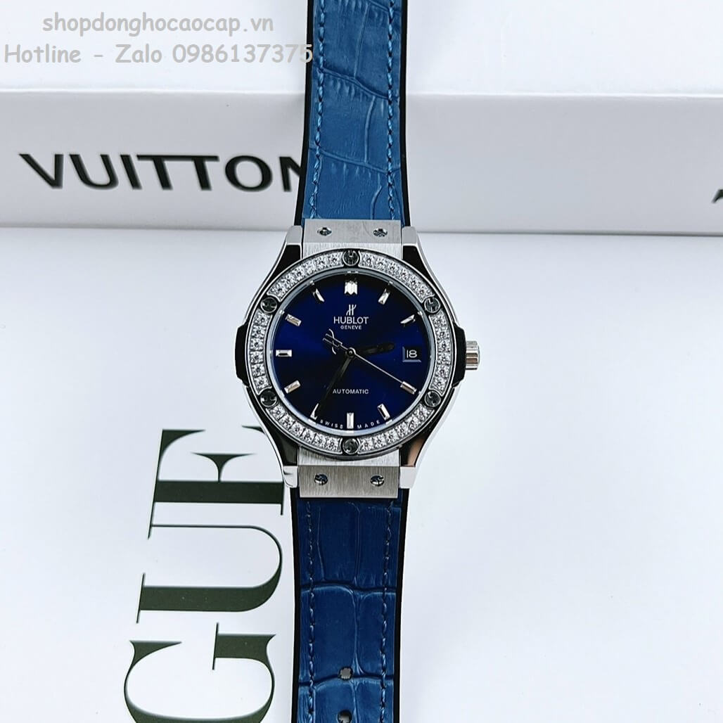 Đồng Hồ Hublot Classic Fusion Nữ Tự Động Da Xanh Dương 34mm