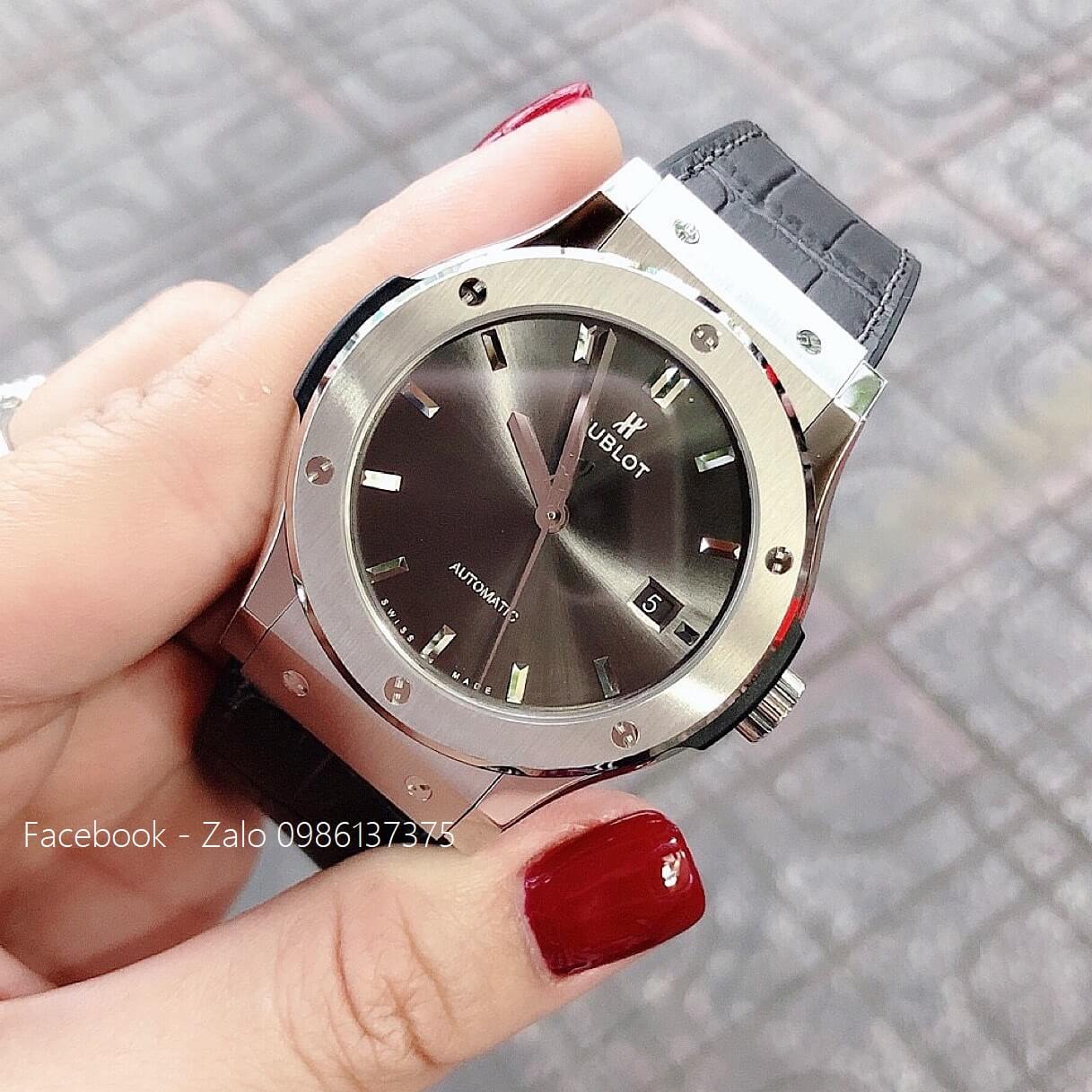 Đồng Hồ Hublot Nam Automatic Dây Da Silicon Đen 42mm Replica 1:1