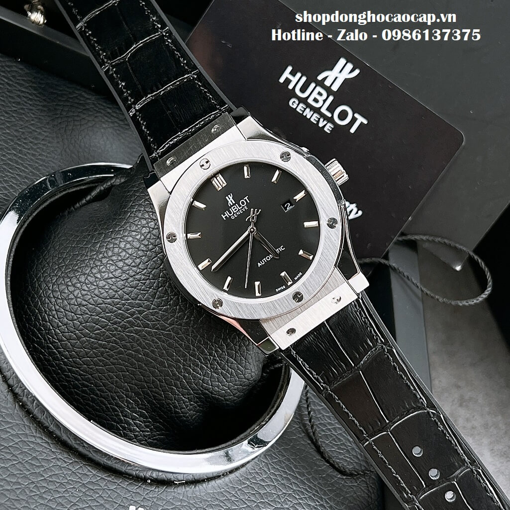 Đồng Hồ Hublot Classic Fusion Automatic Dây Da Silicon Đen 42mm