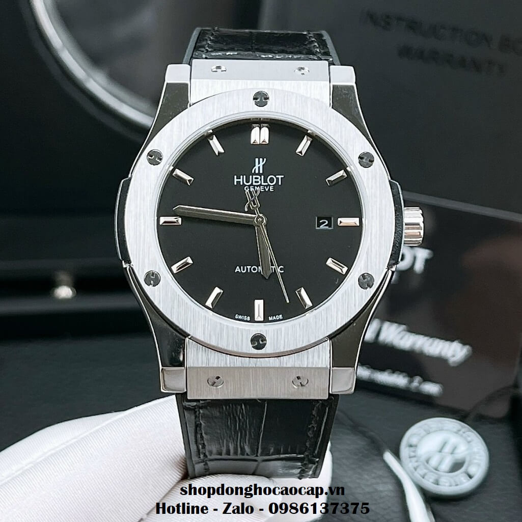 Đồng Hồ Hublot Classic Fusion Automatic Dây Da Silicon Đen 42mm