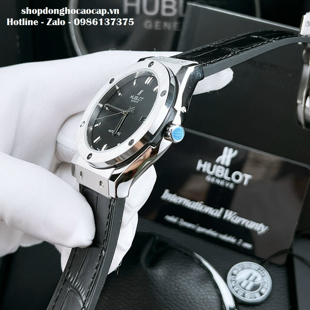 Đồng Hồ Hublot Classic Fusion Automatic Dây Da Silicon Đen 42mm