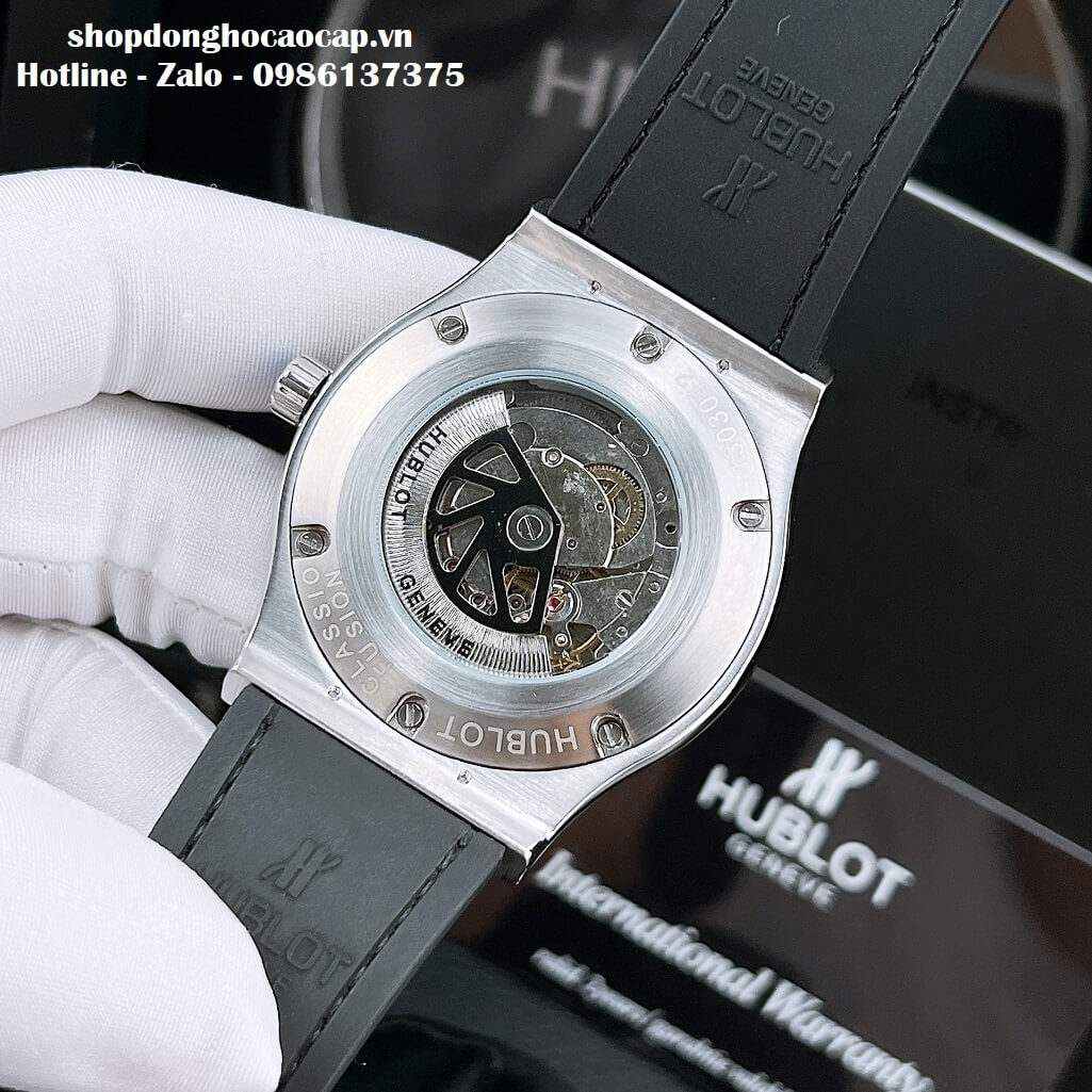 Đồng Hồ Hublot Classic Fusion Automatic Dây Da Silicon Xanh 42mm