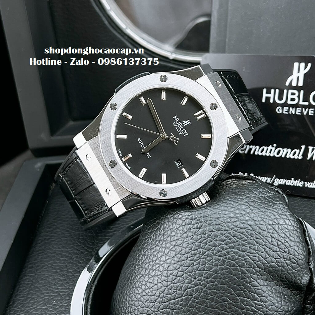 Đồng Hồ Hublot Classic Fusion Automatic Dây Da Silicon Đen 42mm