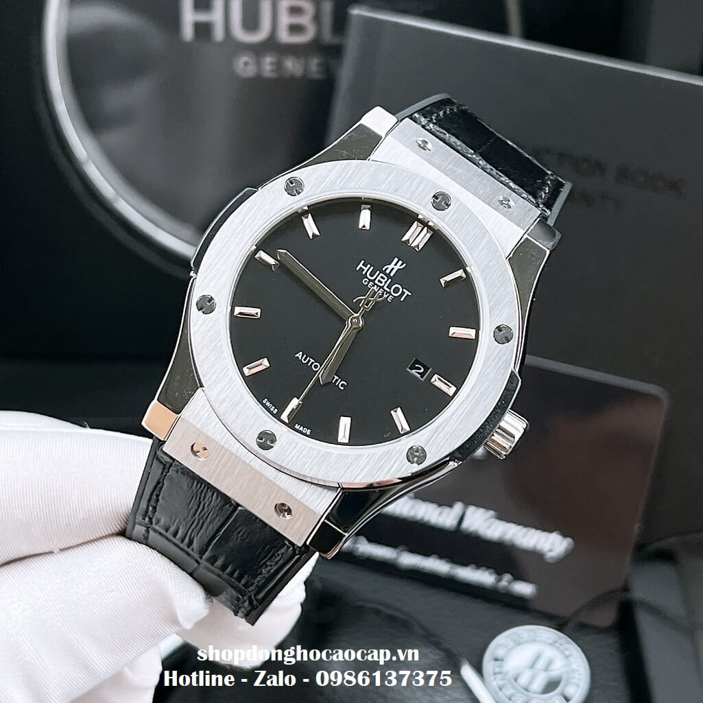 Đồng Hồ Hublot Classic Fusion Automatic Dây Da Silicon Đen 42mm