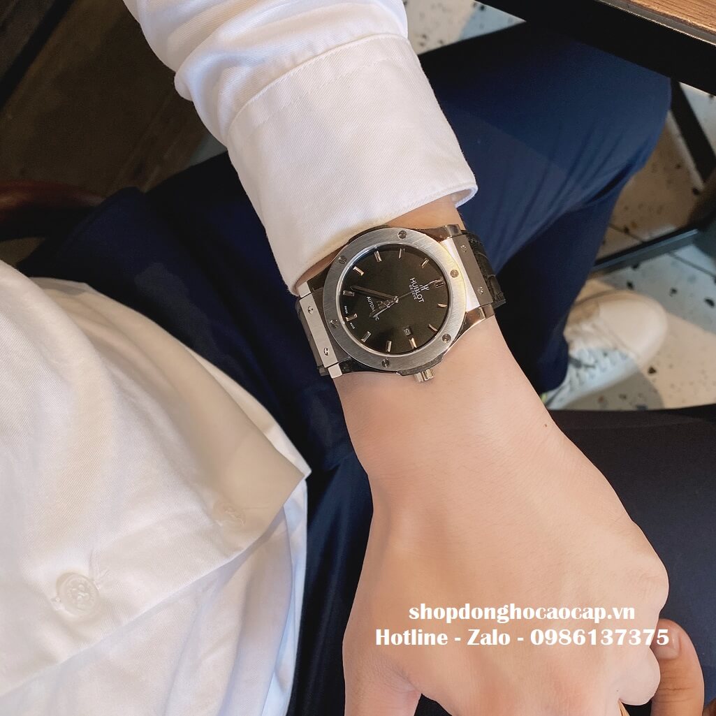 Đồng Hồ Hublot Classic Fusion Automatic Dây Da Silicon Đen 42mm