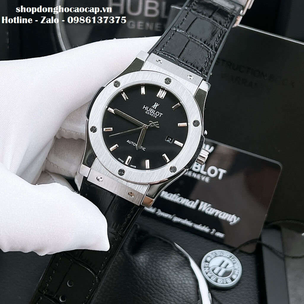 Đồng Hồ Hublot Classic Fusion Automatic Dây Da Silicon Đen 42mm