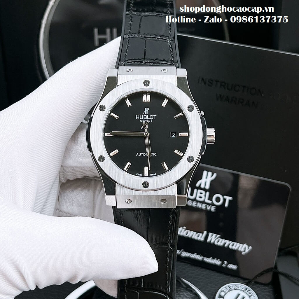 Đồng Hồ Hublot Classic Fusion Automatic Dây Da Silicon Đen 42mm
