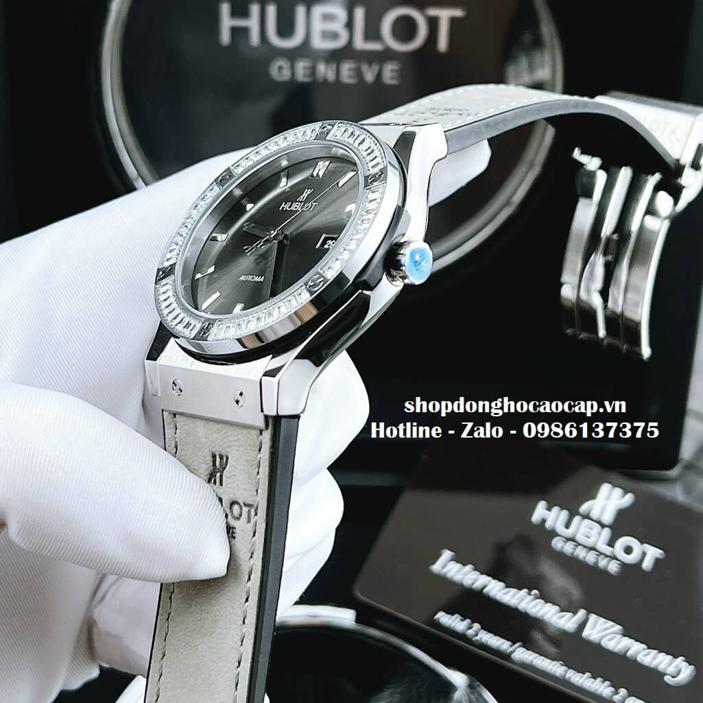 Đồng Hồ Hublot Classic Fusion Automatic Nam Dây Da Silicon Xám 42mm