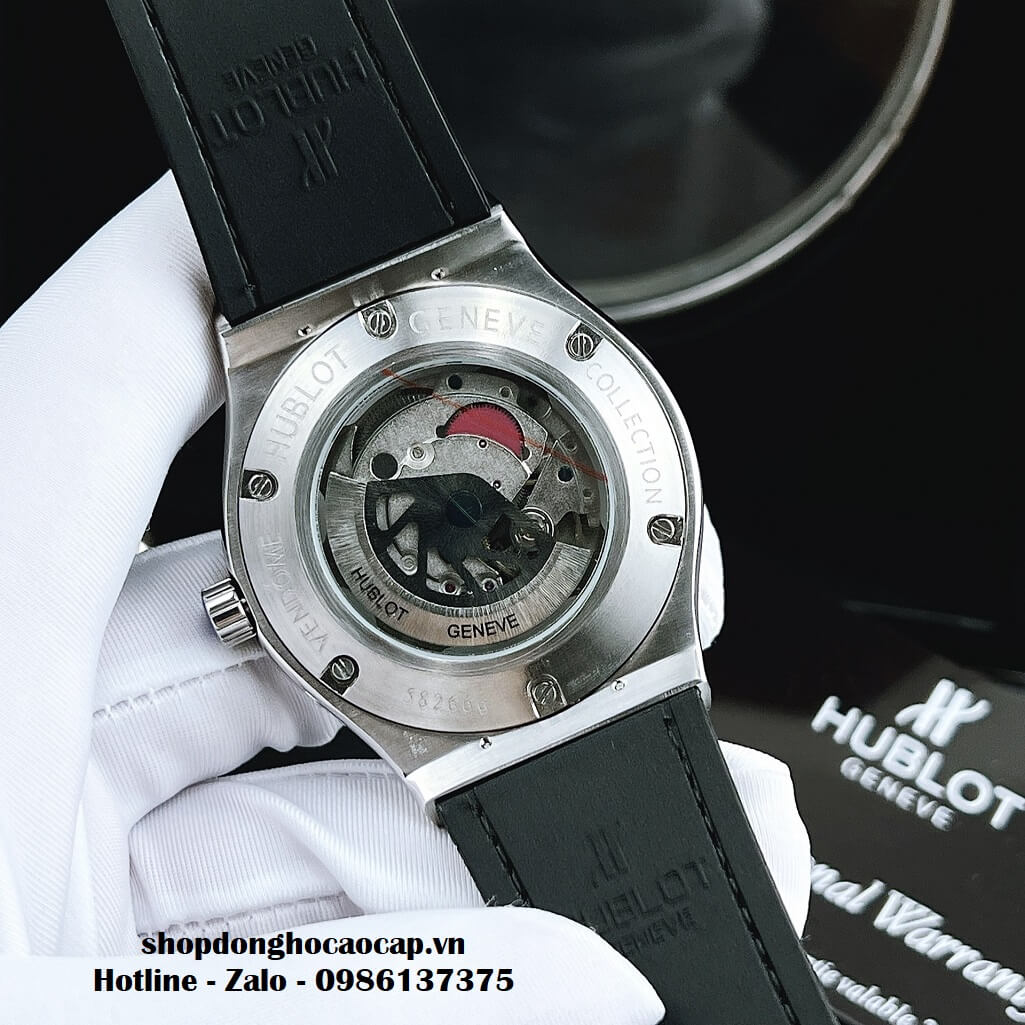 Đồng Hồ Hublot Classic Fusion Automatic Nam Dây Da Silicon Đen 42mm