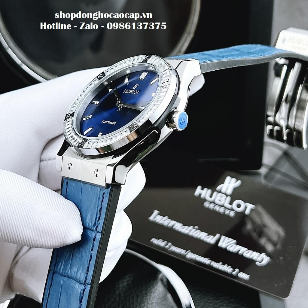 Đồng Hồ Hublot Classic Fusion Automatic Nam Dây Da Silicon Xanh 42mm