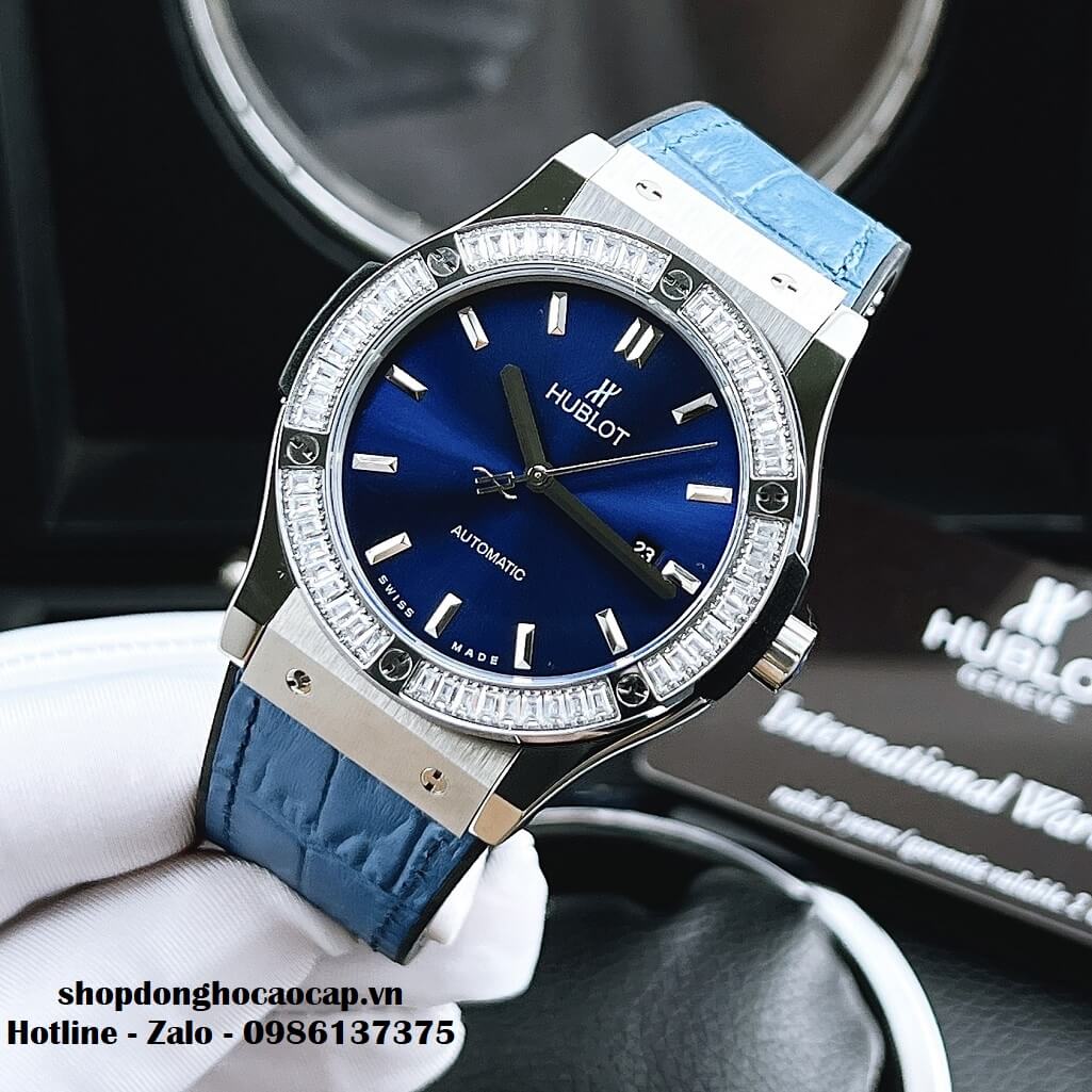 Đồng Hồ Hublot Classic Fusion Automatic Nam Dây Da Silicon Xanh 42mm