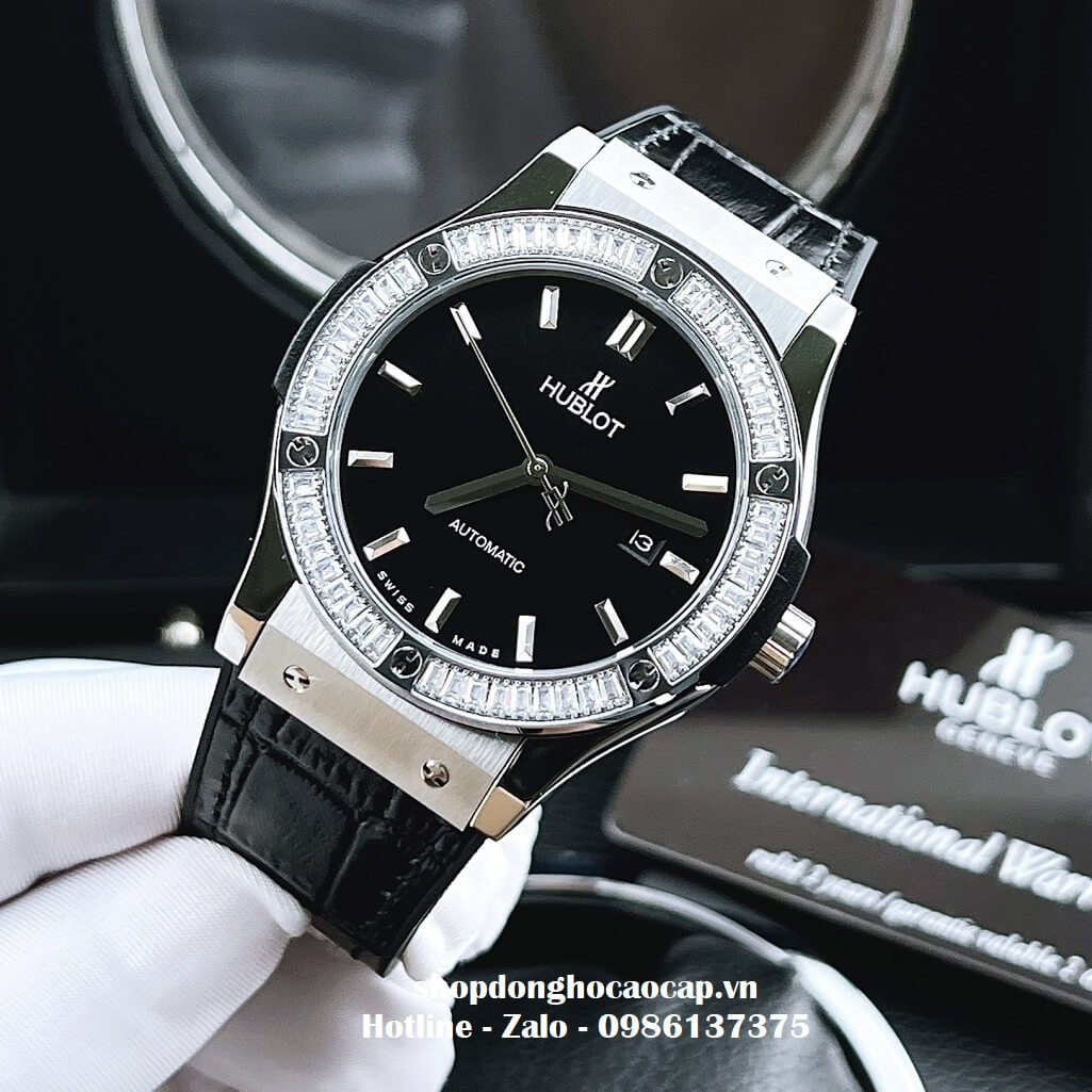 Đồng Hồ Hublot Classic Fusion Automatic Nam Dây Da Silicon Đen 42mm