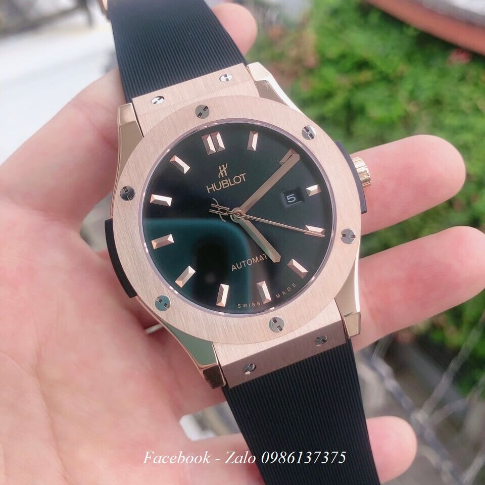 Đồng Hồ Hublot Nam Automatic Silicon Đen 42mm