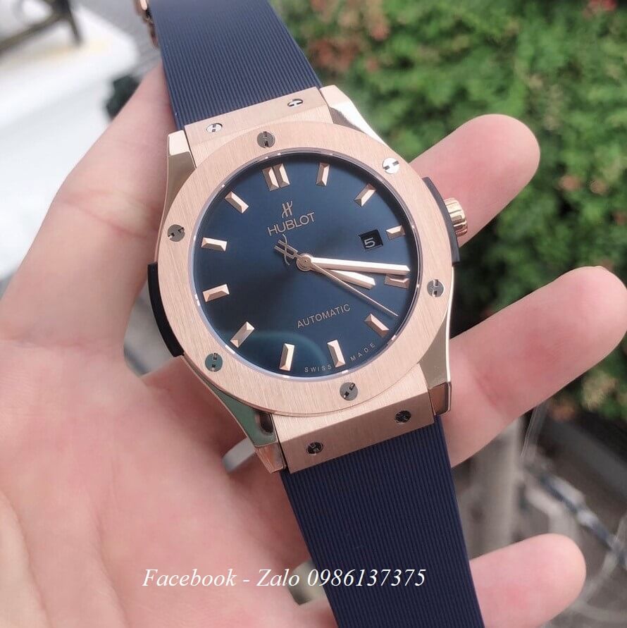 Đồng Hồ Hublot Nam Automatic Silicon Xanh 42mm