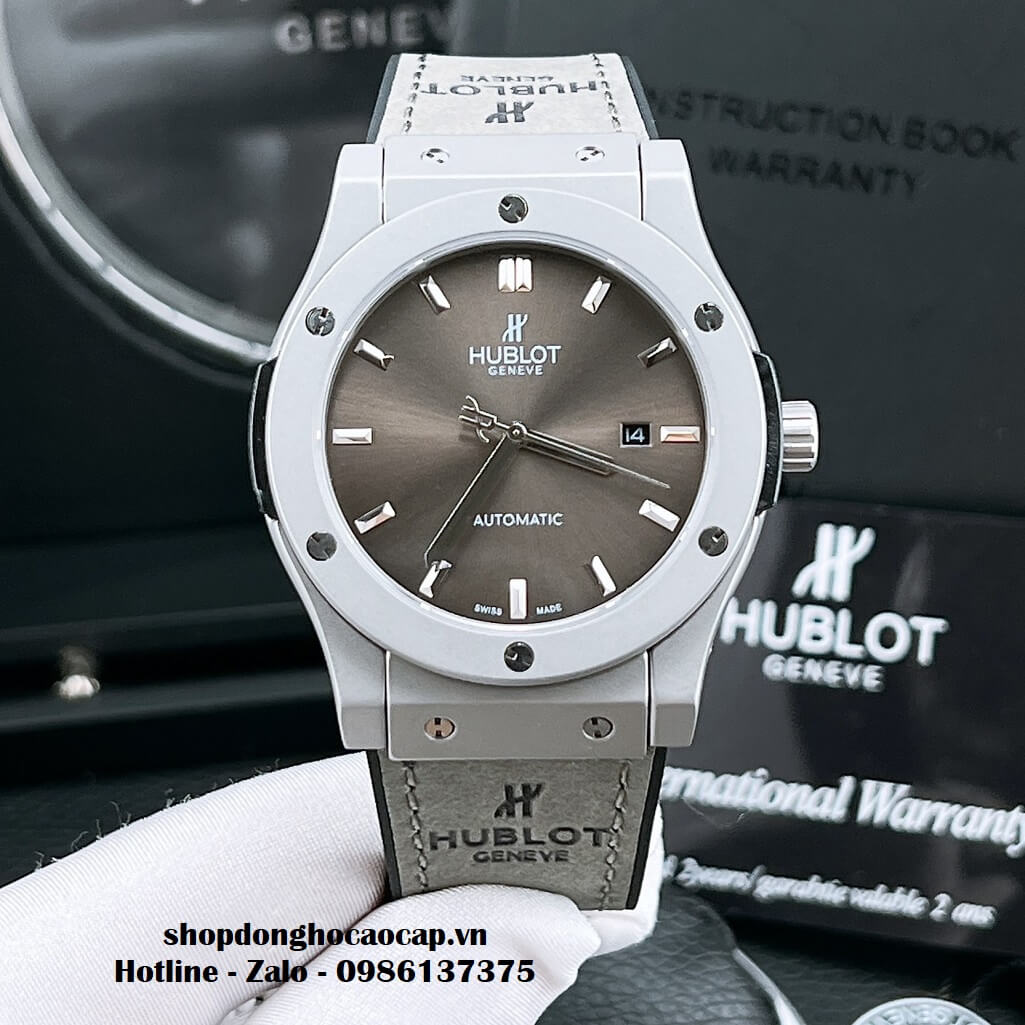 Đồng Hồ Hublot Classic Fusion Automatic Dây Da Silicon Xám 42mm